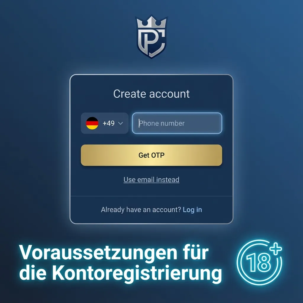 Infografik: Voraussetzungen für die Kontoregistrierung mit Piktogrammen zu Alter 18+, korrekten Daten, Einzelkonto, Wohnsitz, Verifizierung
